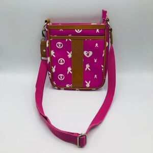 Y2K Playboy Pink Faux Leather Monogram crossbody  Bag